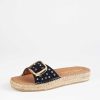 Shoes Fabiolas | Espadrille Slide With Buckle Black Suede