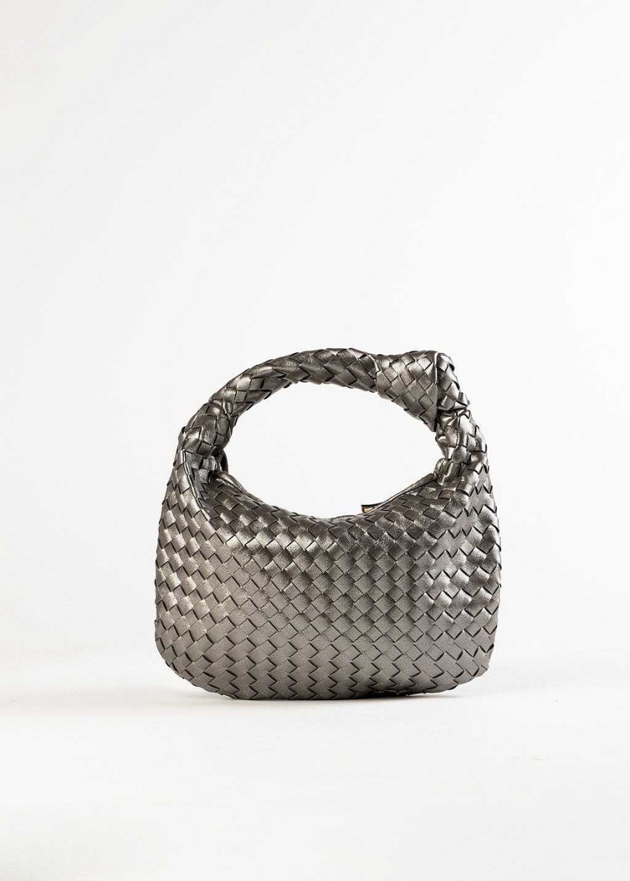 Handbags Melie Bianco | Drew Mini Woven Bag Pewter