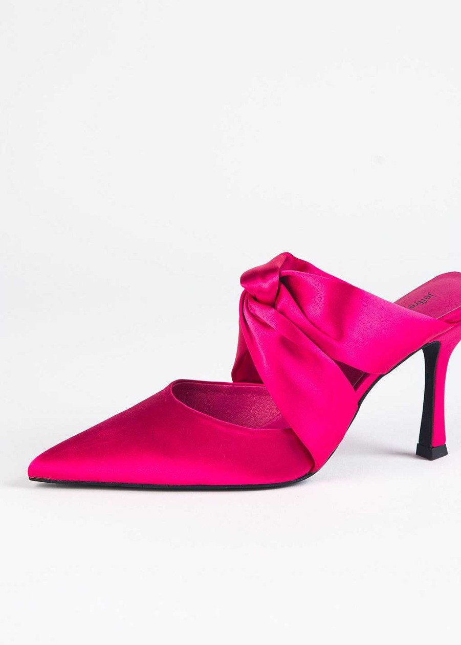 Shoes Jeffrey Campbell | Tied Up Satin Heel Fuchsia Satin