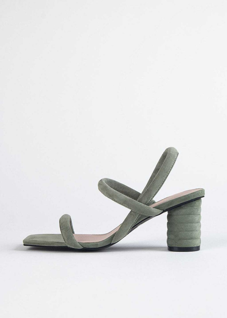 Shoes Intentionally Blank | Kifton Heeled Sandal Sage Suede