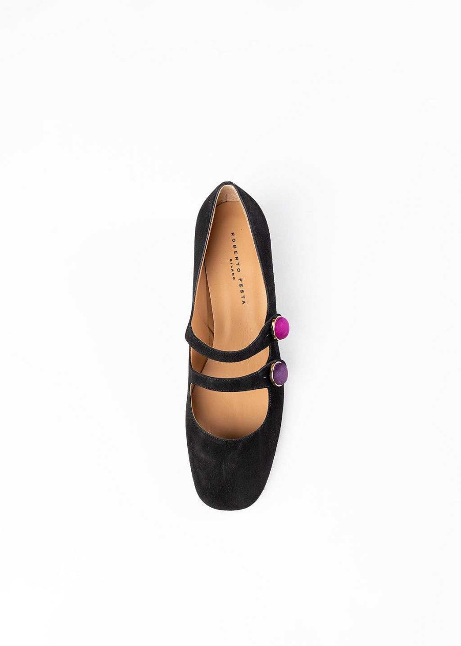 Shoes Roberto Festa | Halena Mary Jane Black Suede