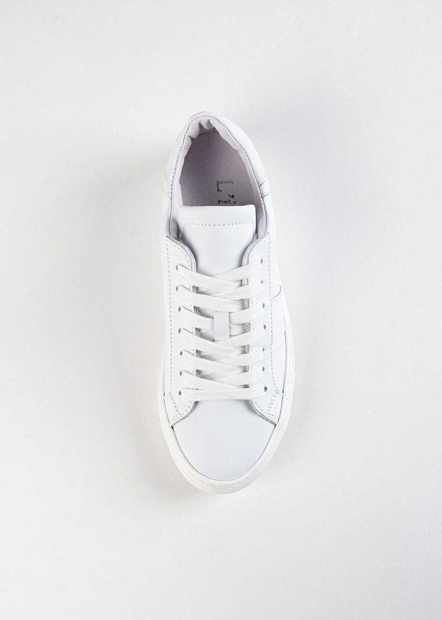 Shoes L'idea by Lori | Leather Sneaker With Stripe Clean White