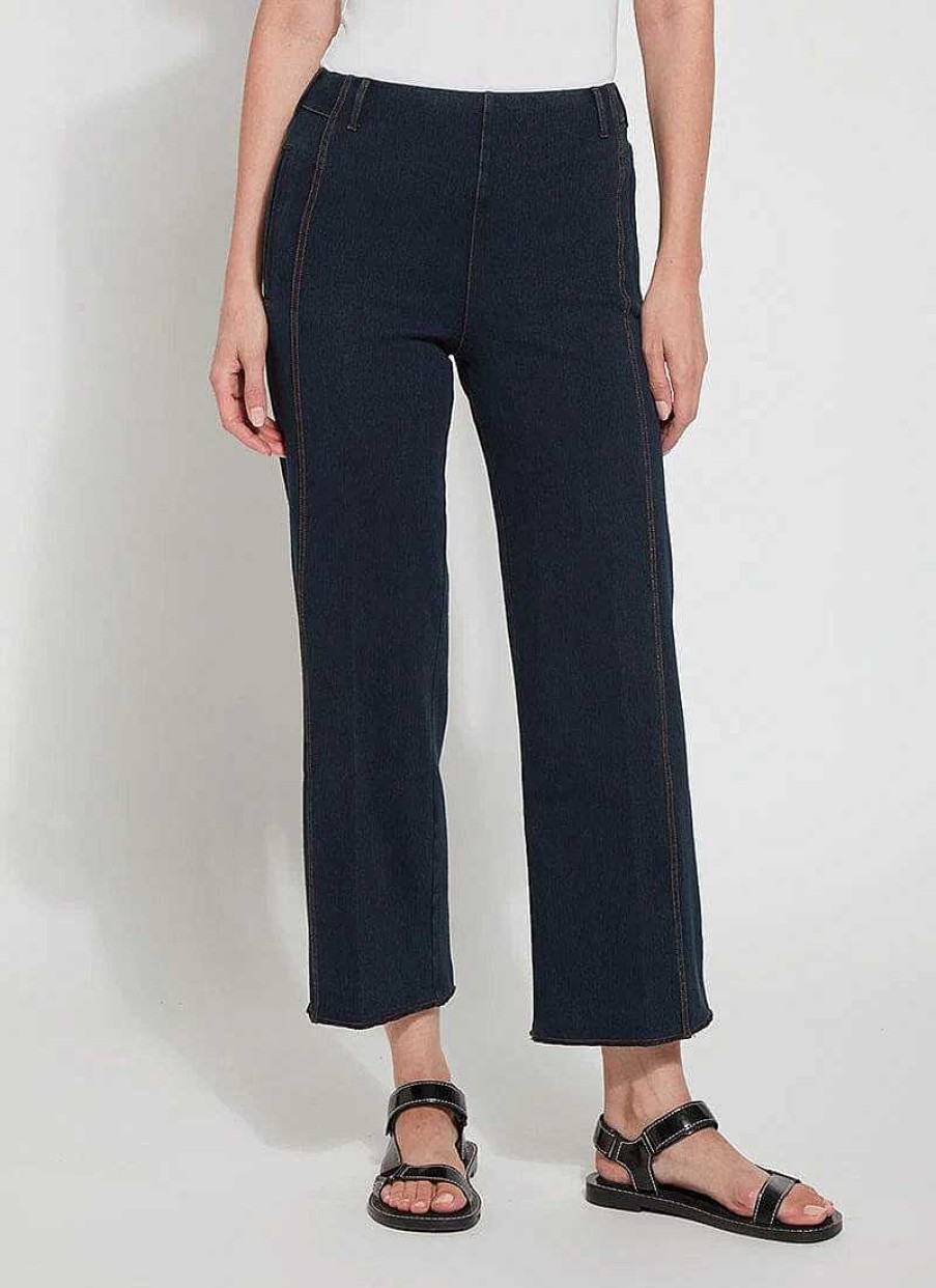 Apparel Lyssé | Payton Wide Leg Cropped Pant Dark Denim