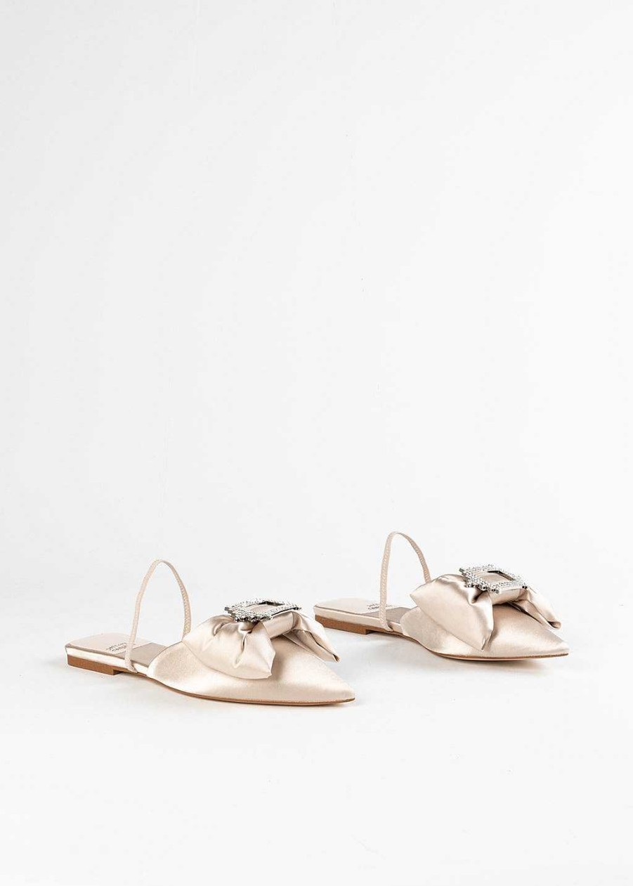 Shoes Jeffrey Campbell | Sit Prettys Flat Champagne Satin