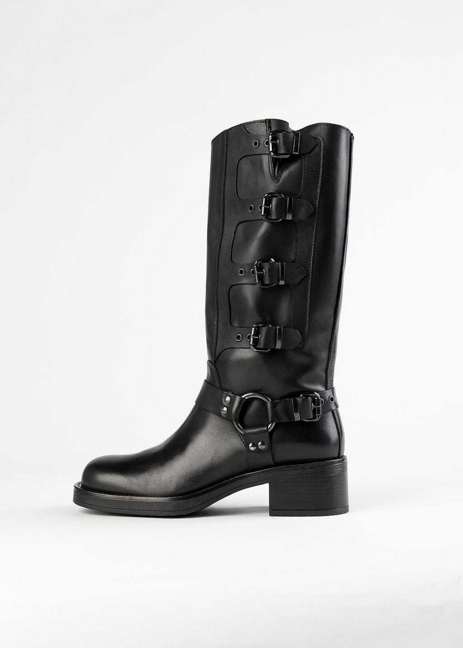 Shoes MA '91 | Buckle Engineer Boot Black Leather