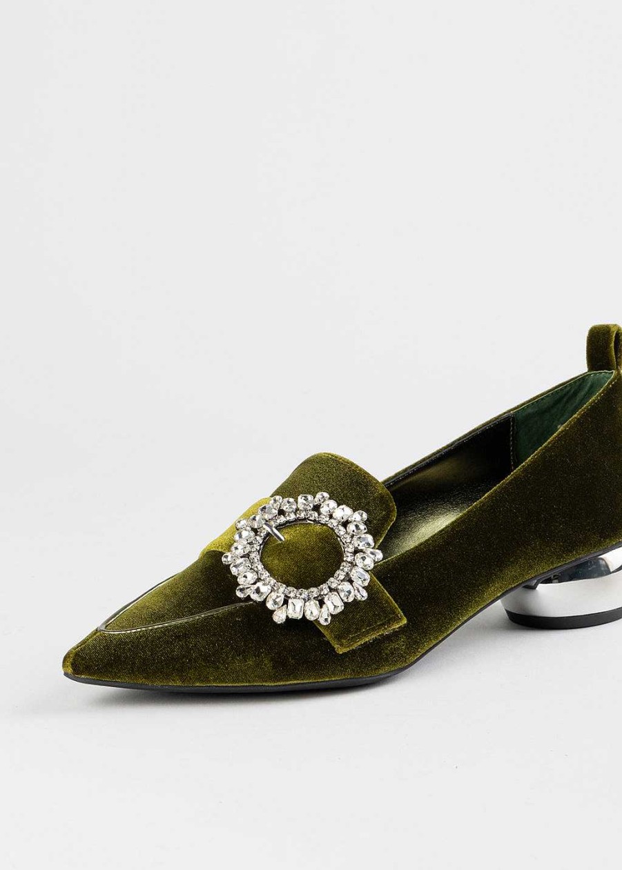 Shoes Jeffrey Campbell | Viona Velvet Flat Green