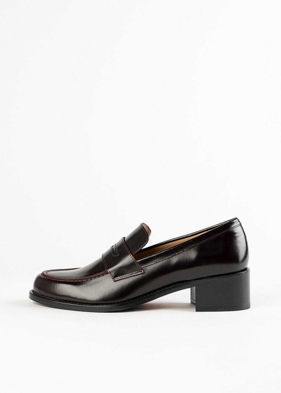 Shoes L'idea by Lori | Heeled Penny Loafer Wine Leather