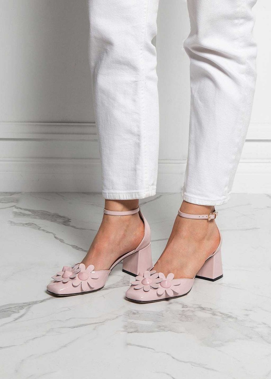 Shoes L'idea by Lori | Leather Flower Pump Blush Patent