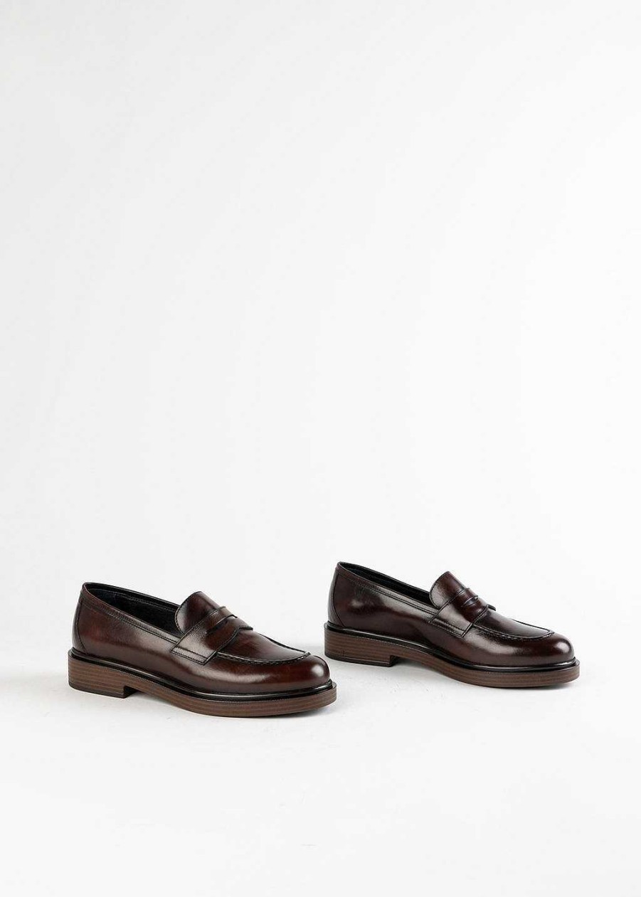 Shoes L'idea by Lori | Leather Penny Loafer Brown Leather