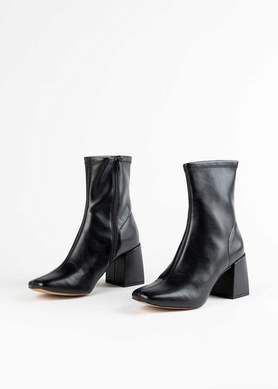 Shoes Silent D | Carina Square Toe Bootie Black