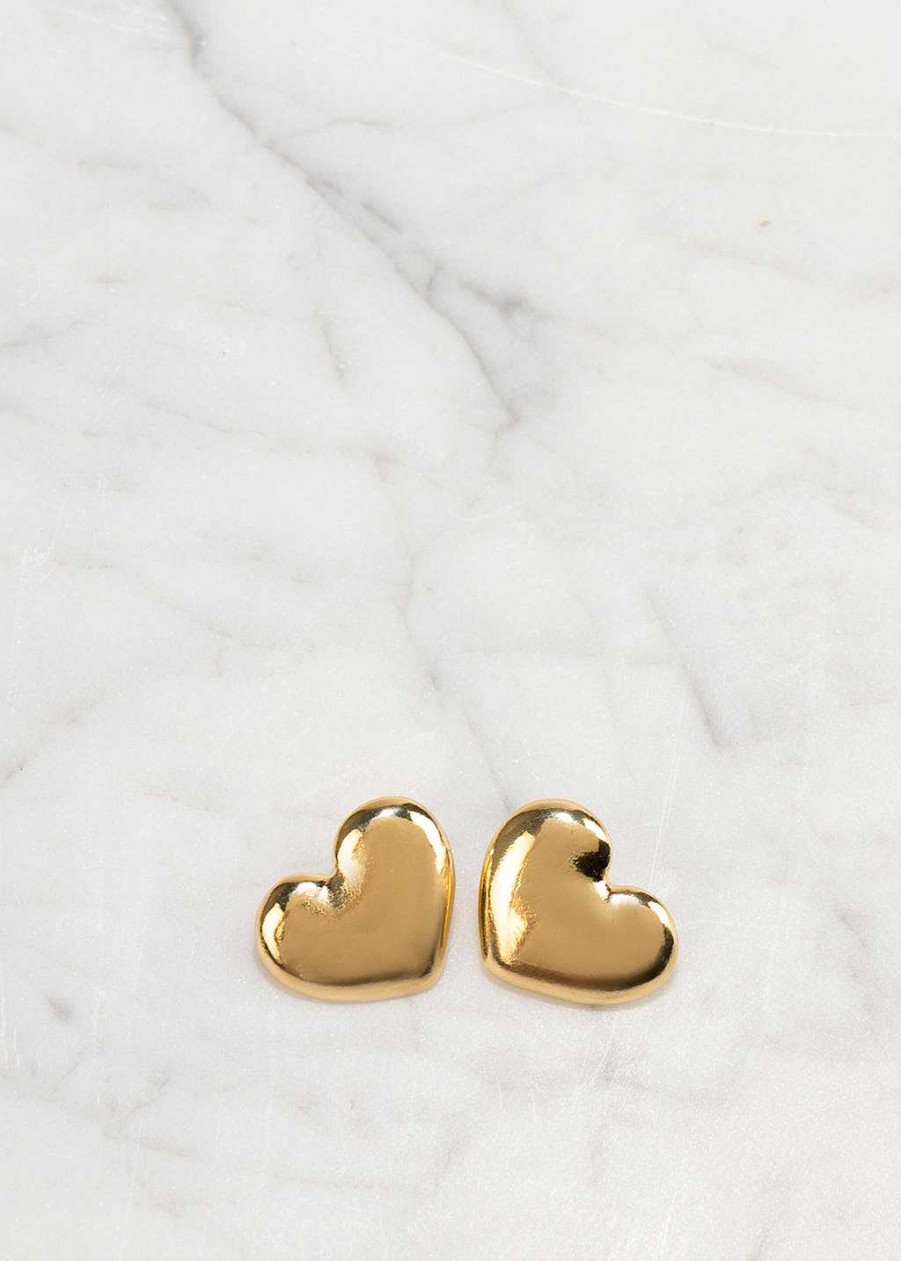 Accessories Armitage Avenue | Large Heart Earring Gold