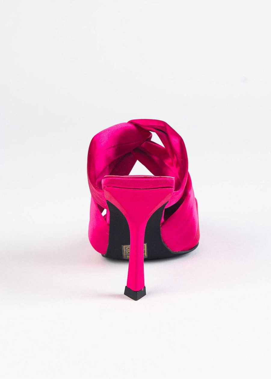 Shoes Jeffrey Campbell | Tied Up Satin Heel Fuchsia Satin