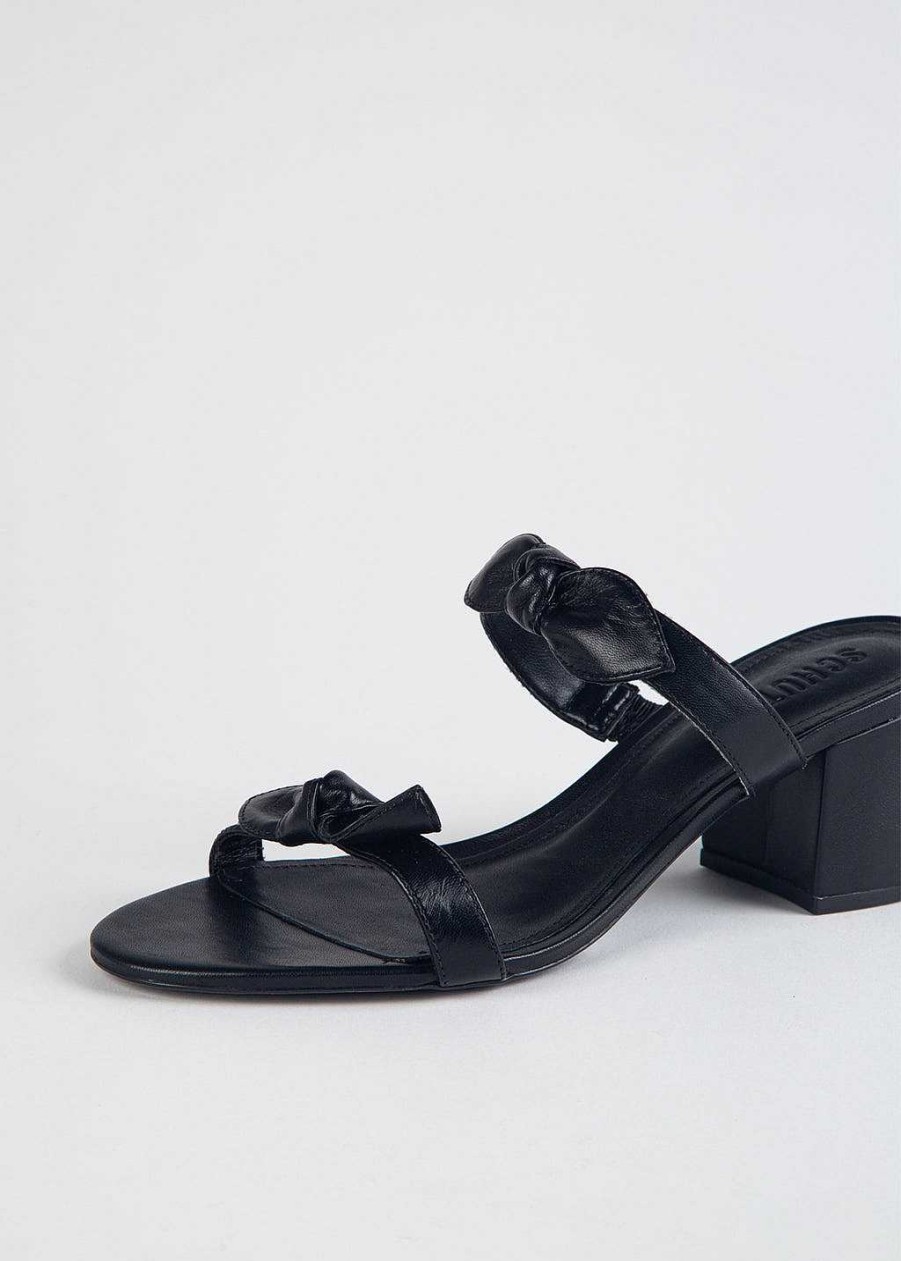 Shoes Schutz | Alia Mid Heeled Sandal Black Leather