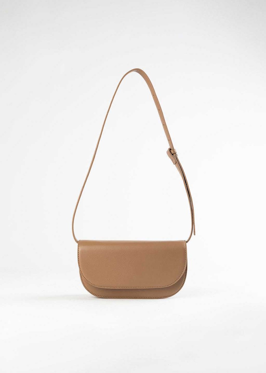 Handbags Melie Bianco | Inez Vegan Leather Bag Taupe