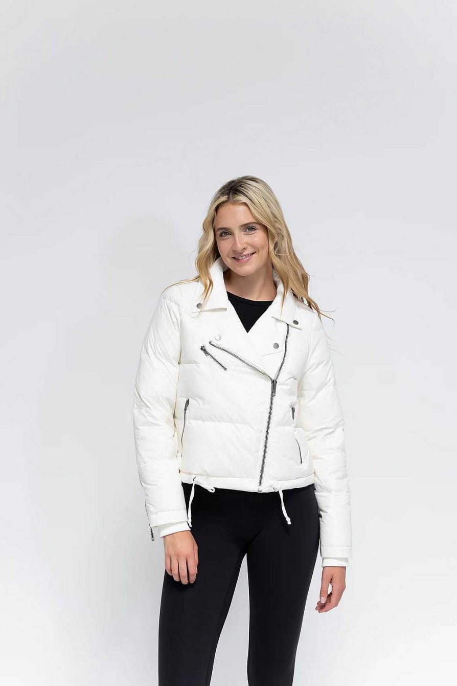 Apparel Anorak | Faux Leather Moto Puffer Xs