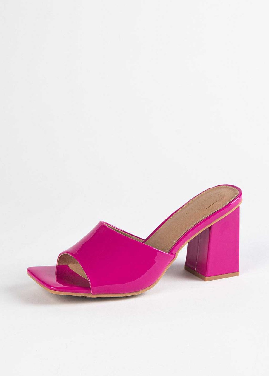 Shoes Shu Shop | Gillian Patent Heeled Sandal Fuchsia Patent