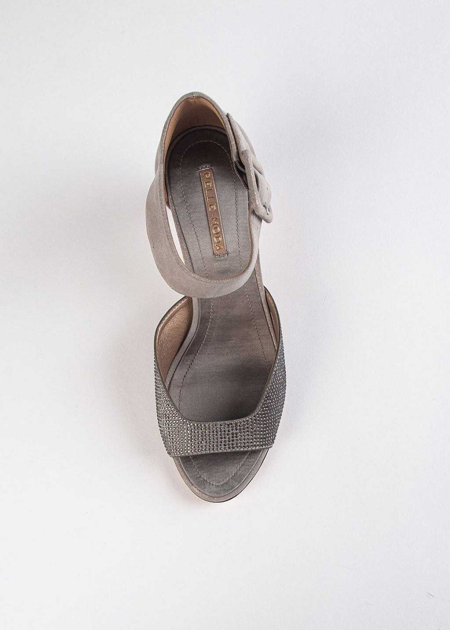 Shoes Pelle Moda | Berlin Kitten Heel Sandal Pewter