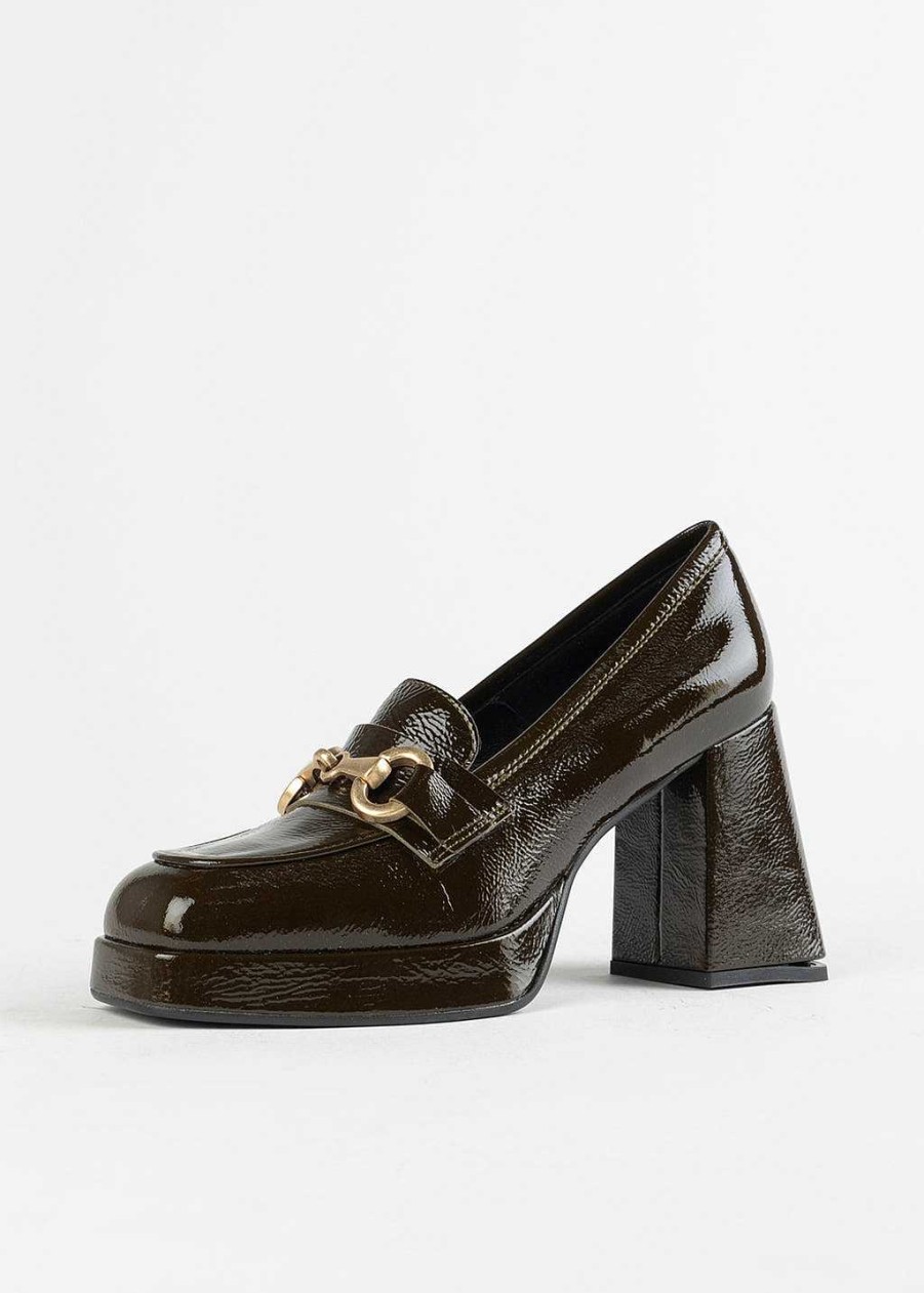 Shoes L'idea by Lori | Leather Heeled Loafer Forest Patent