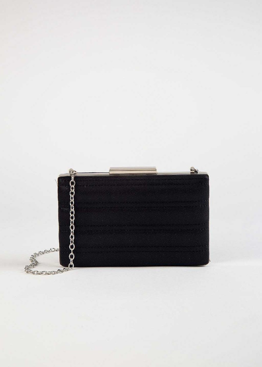 Handbags 42 Gold | Quilted Box Clutch Black