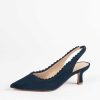 Shoes Pelle Moda | Kelsa Scalloped Classic Slingback Midnight Suede