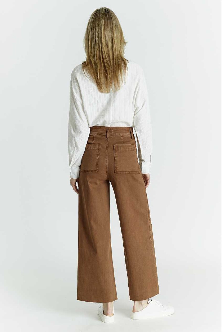 Apparel OAT | High Rise Wide Leg Jean Brown