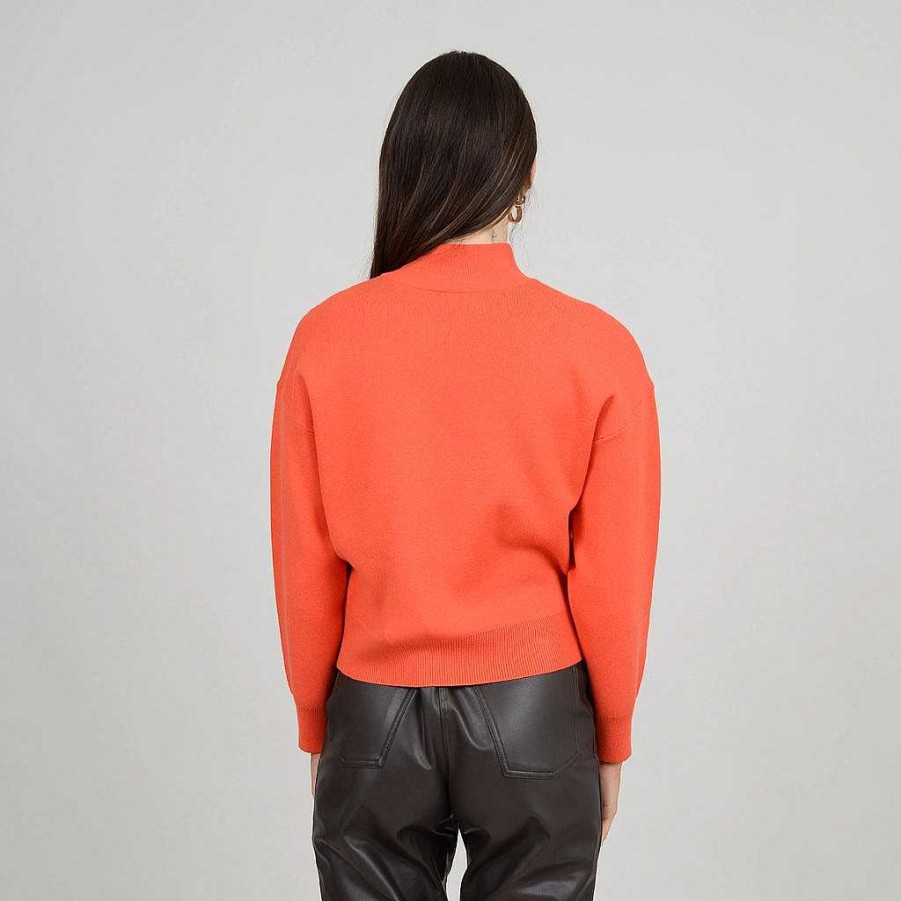 Apparel RD Style | Johanna Mock Neck Sweater Orange