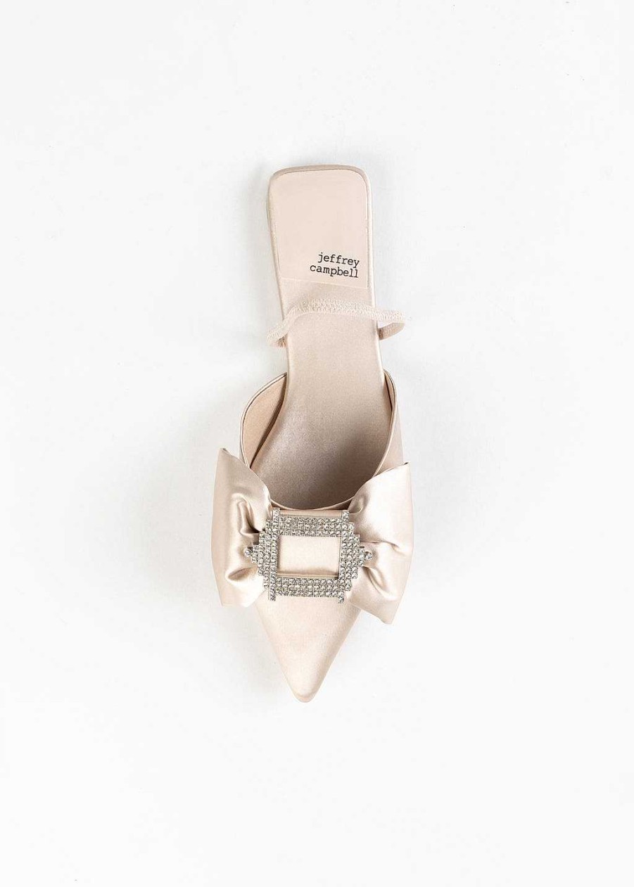 Shoes Jeffrey Campbell | Sit Prettys Flat Champagne Satin