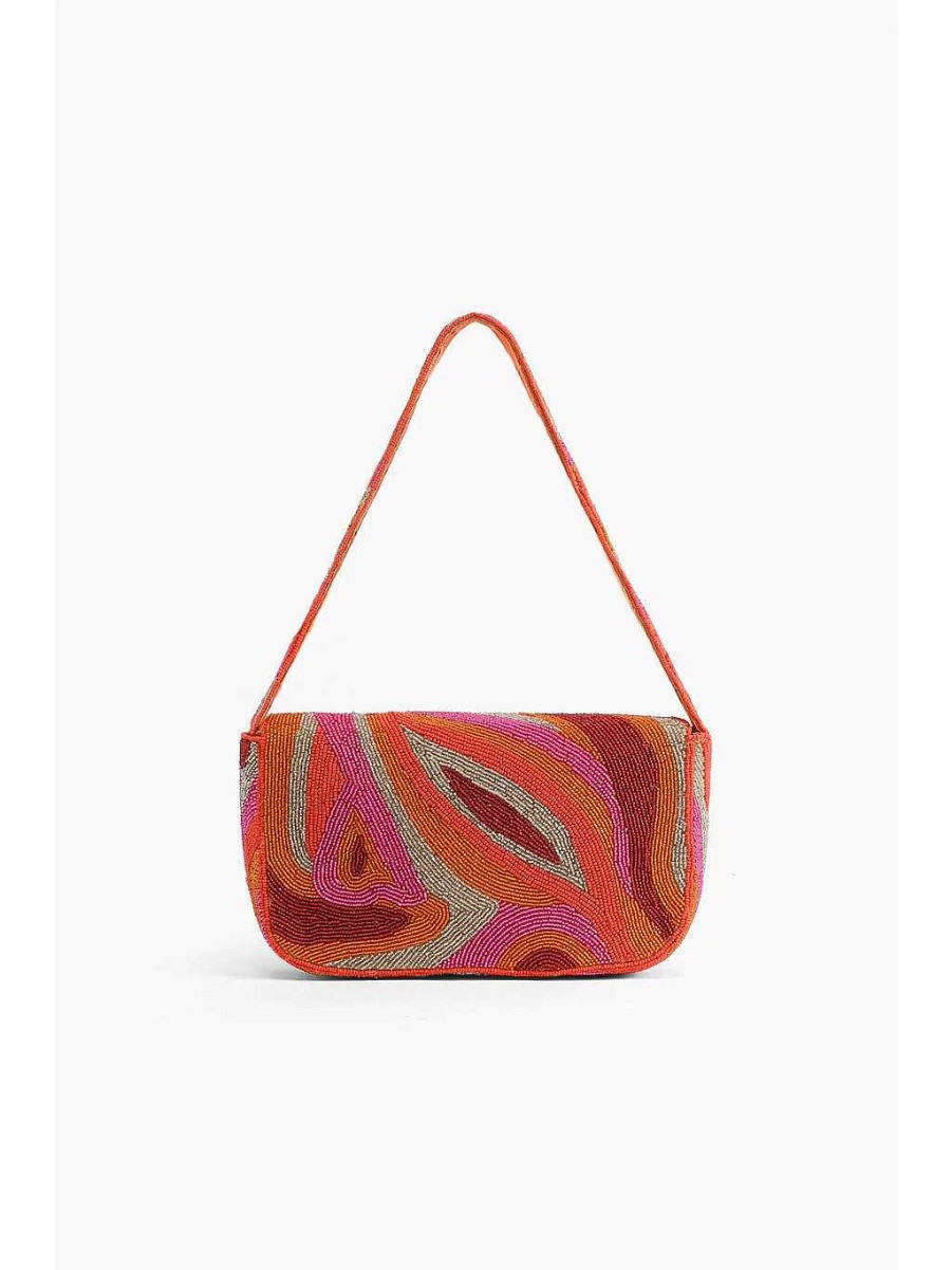 Handbags Armitage Avenue | Golden Poppy Embellished Shoulder Bag Orange Multi