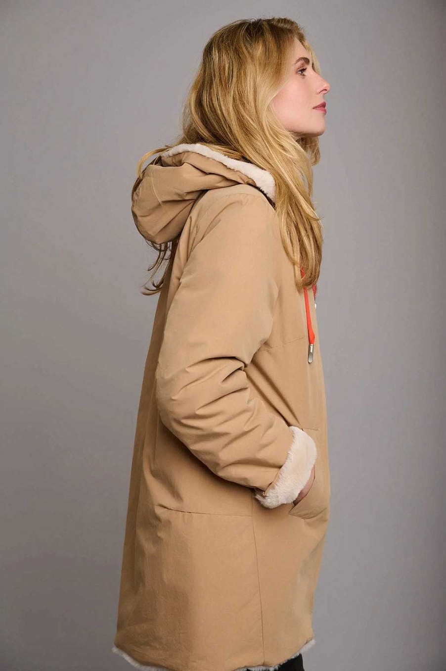 Apparel Rino&Pelle | Javin Reversible Coat Stone