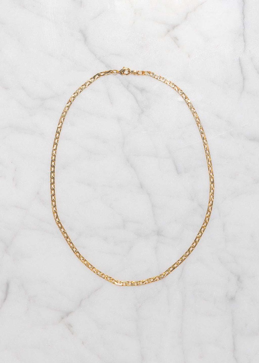 Accessories Armitage Avenue | Flat Chain Necklace Gold